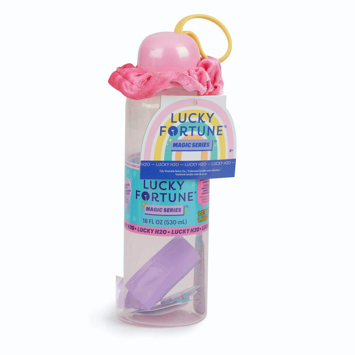 WowWee Lucky Fortune Magic Series - Reusable Water Bottle, Stickers, Lucky Bracelet, & Scrunchy - Lucky H2O Water Bottle for Teens