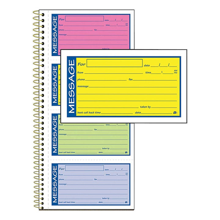 Adams High Impact Phone Message Book, 2-Part Carbonless, 5-1/4" x 11", 200 Sets per Book (SC1153RB)