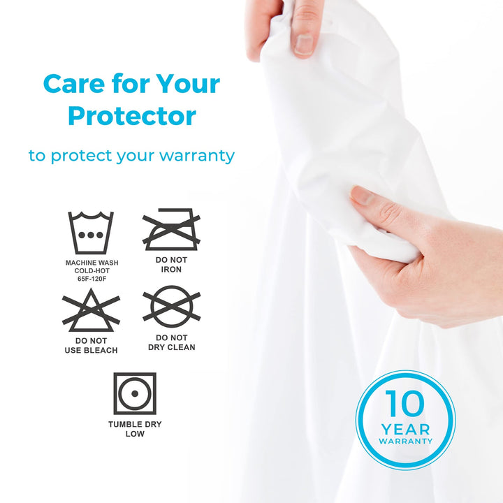 LINENSPA Waterproof Smooth Top Premium Mattress Protector  Breathable and Hypoallergenic  Fitted Sheet Style Machine Washable Protector  Twin