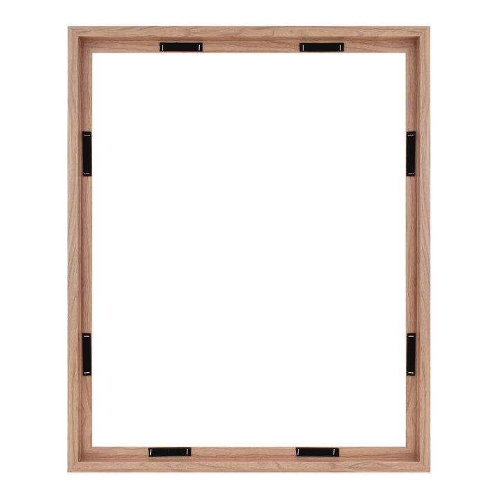 MCS Floating Frame with Canvas Included, Art Frames for Canvas Paintings with Adhesive Fasteners and Hanging Hardware, Walnut Woodgrain, 18 x 24 Inch 18x24