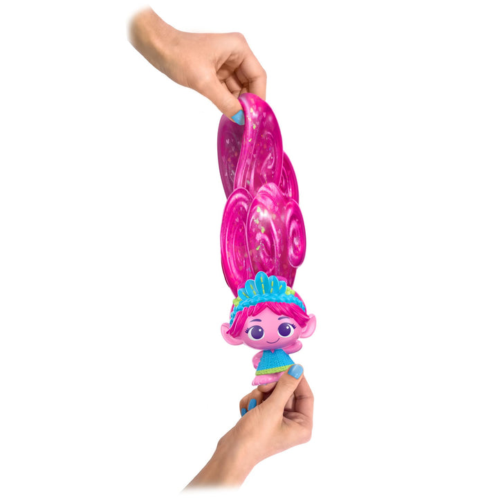 DREAMWORKS TROLLS Band Together Squishy, Stretchy Glitter-Filled Hair Doll - Stretchy Hair Poppy