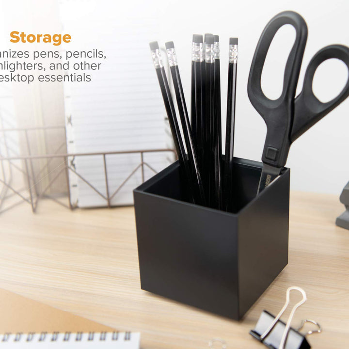 Bostitch Office Konnect Pencil Cup Desk Organizer, Pen Cup, Black