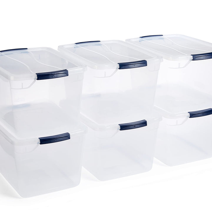 Rubbermaid Cleverstore Under the Bed 70 Qt Wheeled 2-Pack, Clear Storage Bins with Latching Lids, Stackable, BPA-Free, Made in USA Under the Bed - 2 Pack