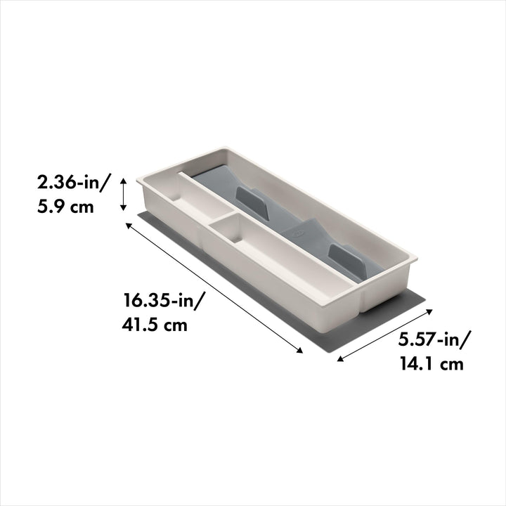 OXO Good Grips Kitchen Drawer, Compact Utensil Organizer, 6.75"D x 16.35"W x 2.36"H, White