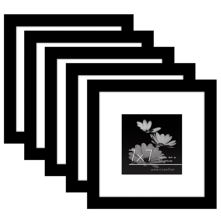 Americanflat 12x16 Picture Frame with Polished Plexiglass - Set of 5 - Use as 8.5x11 Frame with Mat or 12x16 Frame Without Mat - Galleria Collection - Gallery Wall Frame Set for Wall Display - White