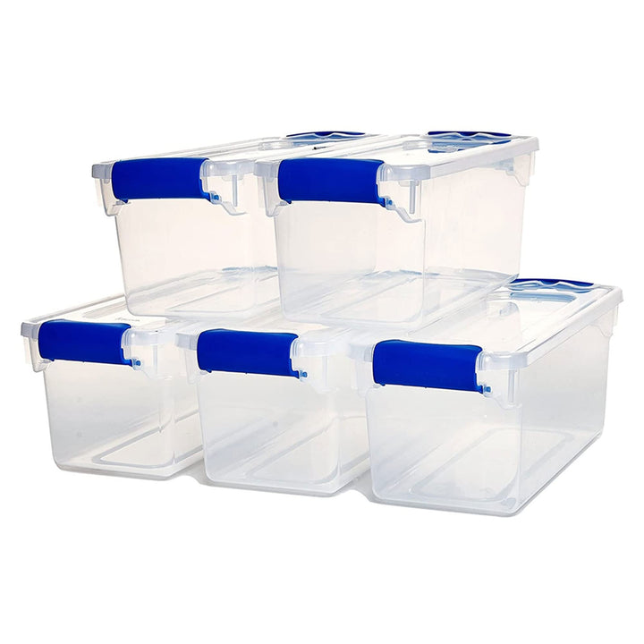 HOMZ 2 Pack Large Clear Plastic Storage Bins with Latching Lids, 112 Quart, Gray 112 QT (2 Pack)