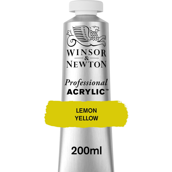 Winsor & Newton Professional Acrylic Paint, 200ml (6.75-oz) Tube, Lemon Yellow 6.75-oz Tube