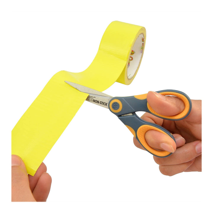 Westcott ‎14881 5-Inch Non-Stick Titanium Scissors For Office and Home, Yellow/Gray