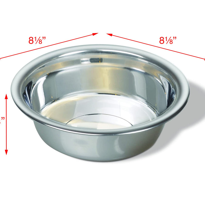 Van Ness Pets Small Lightweight Stainless Steel Dog Bowl, 16 OZ Food And Water Dish 16 OZ.