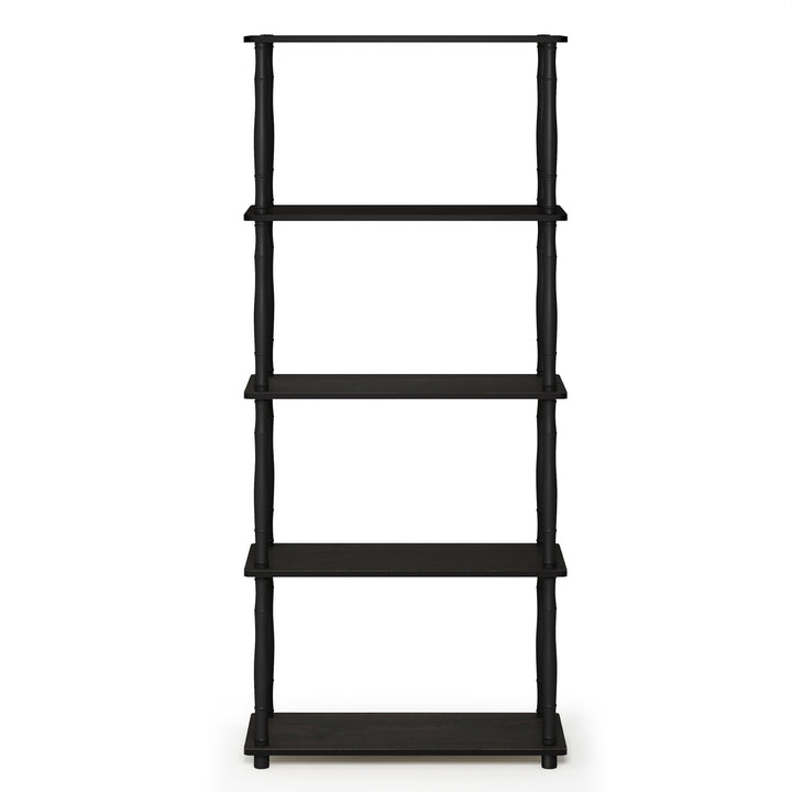 Furinno Turn-N-Tube 5-Tier Multipurpose Shelf / Display Rack / Storage Shelf / Bookshelf, Classic Tubes, Sonoma Oak/White 5-Tier Classic Tube