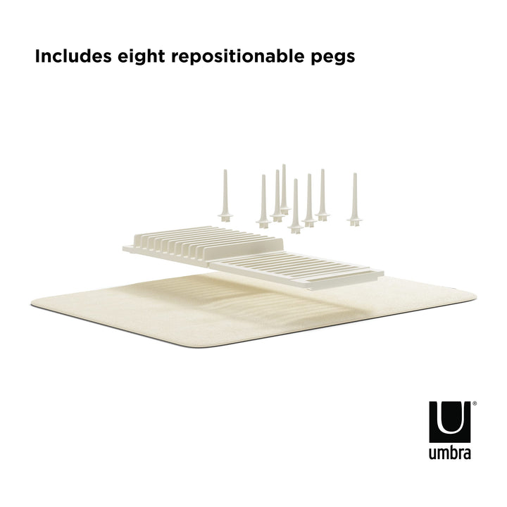 Umbra UDry Peg Drying Rack with Mat Rack with Pegs Linen