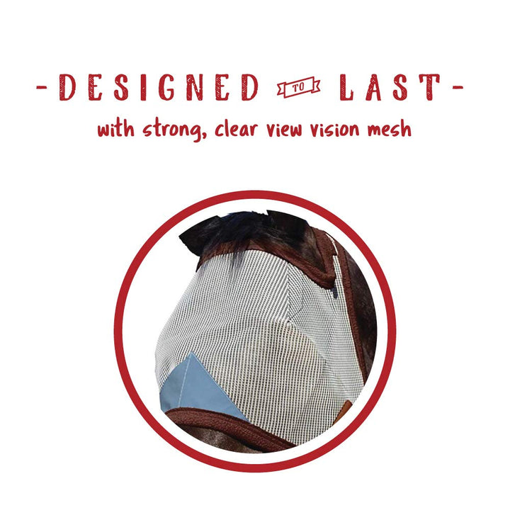 Pro-Force Equine Fly Mask | Horse Fly Mask with UV Protection | Adjustable Fit for Comfort | Without Ears