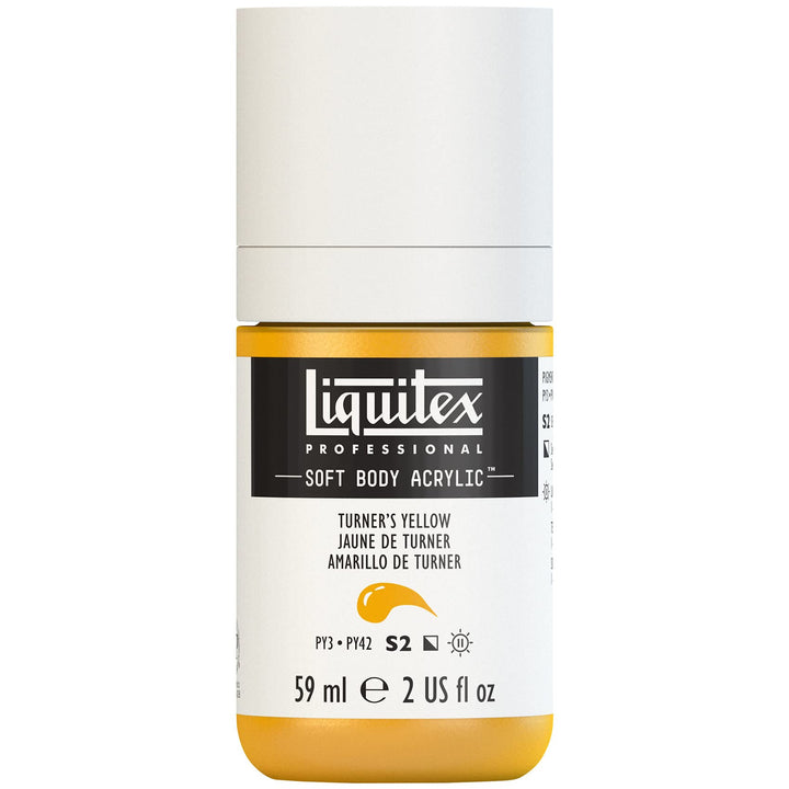 Liquitex Professional Soft Body Acrylic Paint, 59ml (2-oz) Bottle, Turner's Yellow 2-oz Bottle