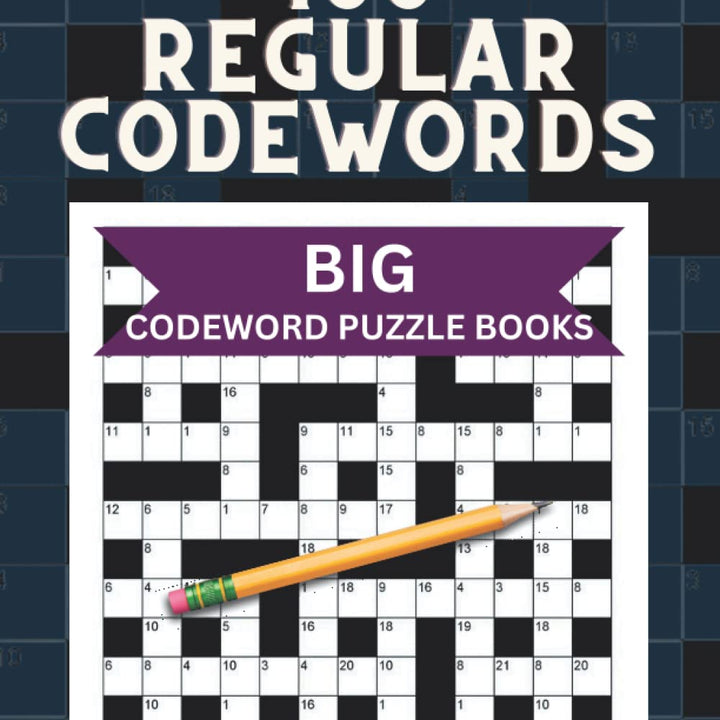 100 REGULAR CODEWORDS: Big CodeWord Puzzle Book Travel Size 2022 | Code Breaker Puzzle Books For Adults Large Print | Medium To Hard Level Code ... Book | Christmas, New Year & Halloween Gift.