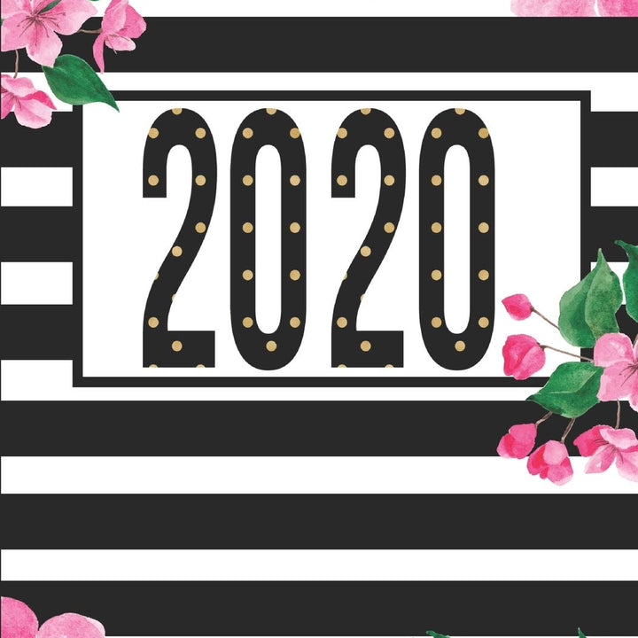 2020: 8.5" x 11" Stripes & Roses Daily/Weekly Planner with Weekly Goal Setting, Monthly Vision Board, Power Thoughts for Manifesting and To-Do List