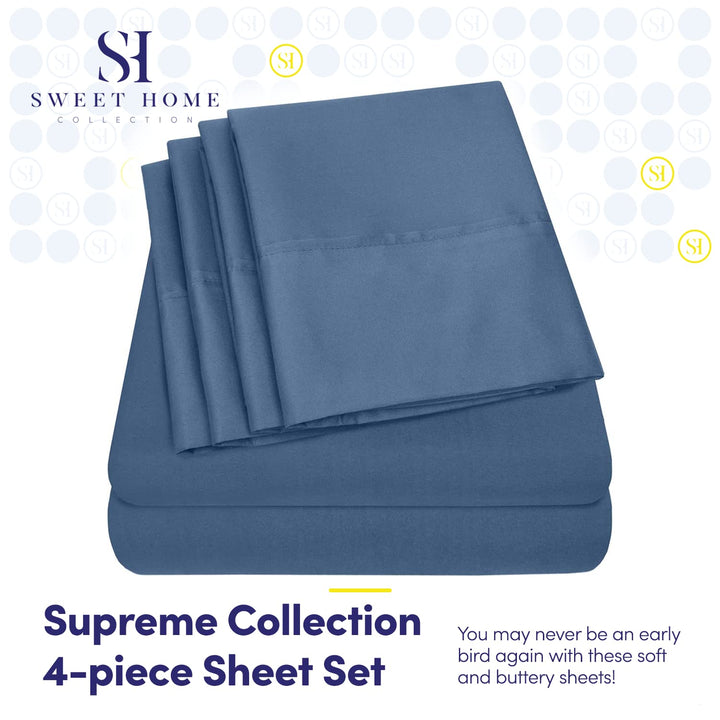 Cal King Size Bed Sheets - 6 Piece 1500 Supreme Collection Fine Brushed Microfiber Deep Pocket California King Sheet Set Bedding - 2 Extra Pillow Cases, Great Value, California King, Black