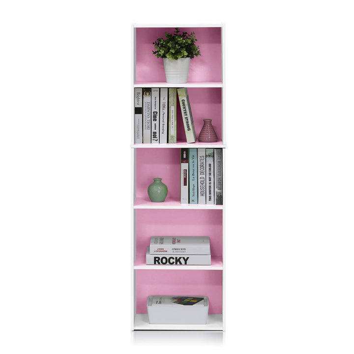 Furinno Pasir 3-Tier Open Shelf Bookcase, White/Green 11003WH/GR 3-Tier Cube