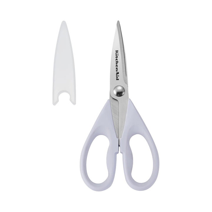 KitchenAid All Purpose Kitchen Shears with Protective Sheath for Everyday use, Dishwasher Safe Stainless Steel Scissors with Comfort Grip, 8.72-Inch, Lavendar Cream