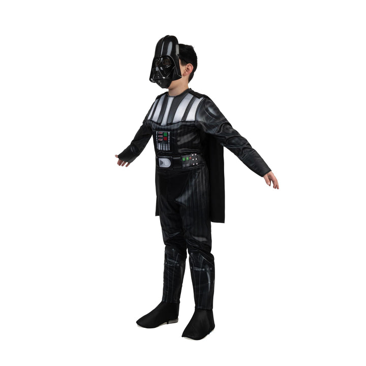 Star Wars Darth Vader Official Youth Costume - Premium Quality Padded Jumpsuit with Plastic Mask and Detachable Cape Medium