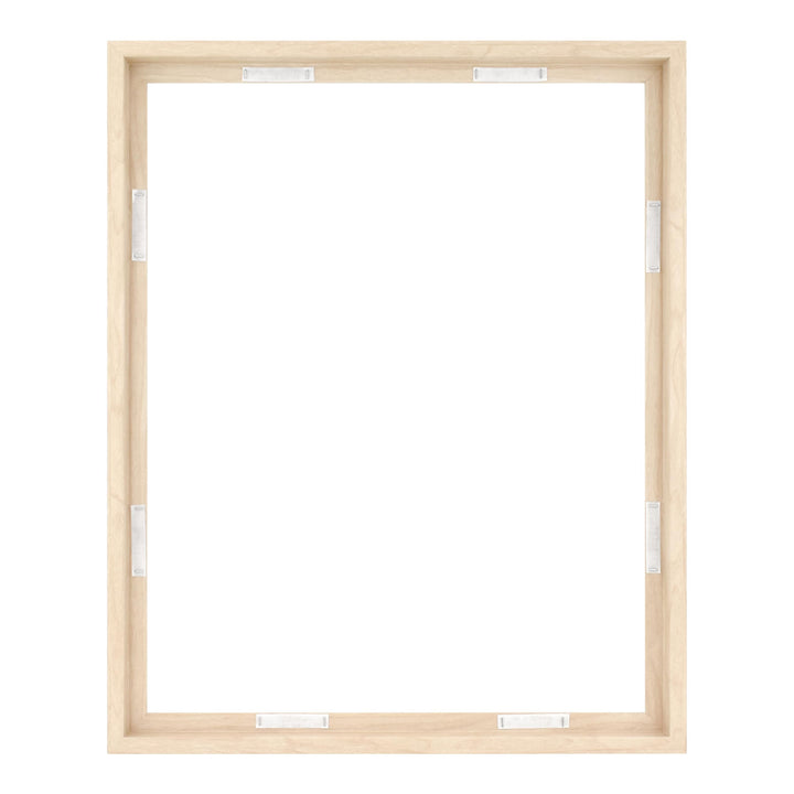 MCS Floating Frame with Canvas Included, Art Frames for Canvas Paintings with Adhesive Fasteners and Hanging Hardware, Walnut Woodgrain, 18 x 24 Inch 18x24