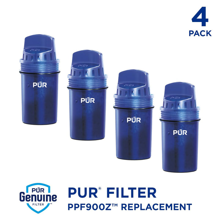 PUR Water Pitcher & Dispenser Replacement Filter, Genuine PUR Filter, 2-in-1 Powerful Filtration and Faster Filtration, 8-Month Value, Blue (PPF900Z4) 4 PACK