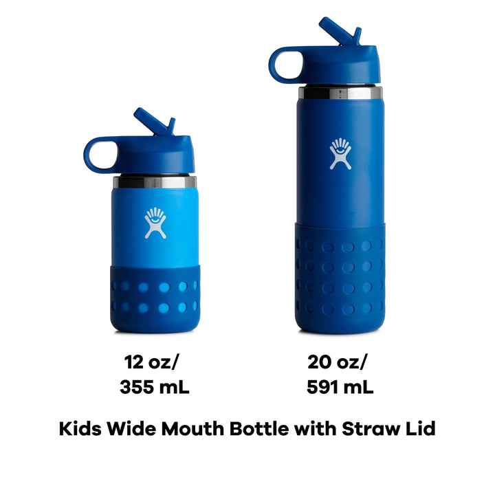 Hydro Flask Kids Wide Mouth Straw Cap And Boot Lake 12 Oz