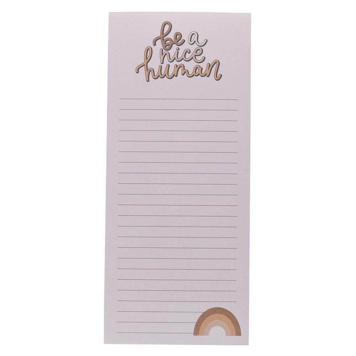 Graphique “Nice Human” Magnetic Notepad | 100 Tear-Away Sheets | Grocery, Shopping, To-Do List | Magnetic Writing Pad for Fridge, Kitchen, Office | Lined Paper | Great Gift | 4” x 9.25” Nice Human