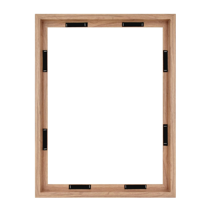 MCS Floating Frame with Canvas Included, Art Frames for Canvas Paintings with Adhesive Fasteners and Hanging Hardware, Walnut Woodgrain, 18 x 24 Inch 18x24