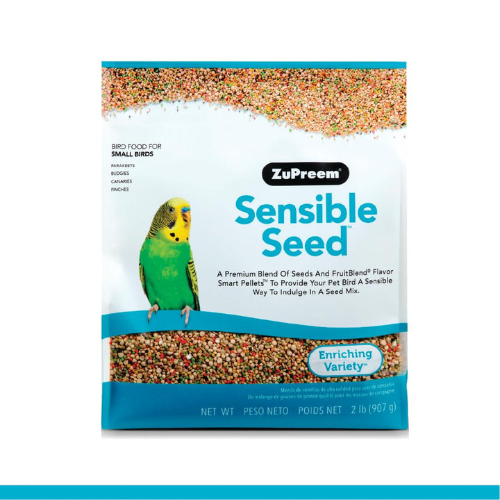 ZuPreem Pure Fun Bird Food, Parakeet, Budgie, Parrotlet, Dove, Seed and Pellet Blend for Small Birds, Food Mixer Topper, Enriching Variety, Made in USA, Bird Seed, Parakeet Food, Budgie Food (S, 2 lb) Pure Fun Seed & Pellet Blend 2 Pound (Pack of 1)