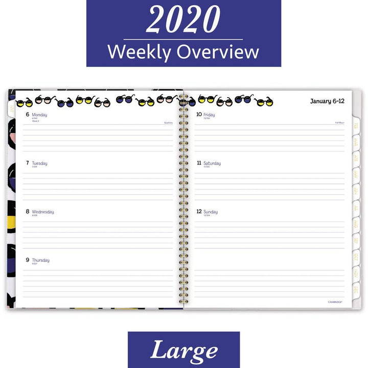 2020 Planner, Cambridge Weekly & Monthly Planner, 8-1/2" x 11", Large, Customizable, Shades (1292-901)