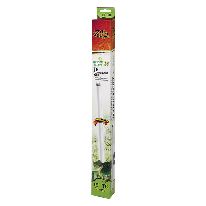 Zilla T8 Fluorescent Bulbs Tropical Series 25, 15 Watts 18" - 15 Watt