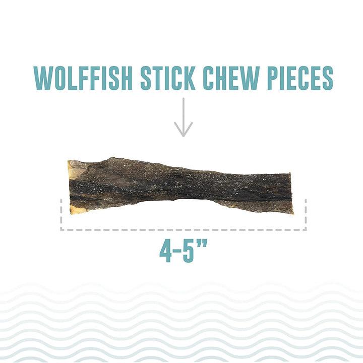 Icelandic+ Sticks & Pieces: Wolffish 9oz - Pure Fish Skin Dog Treats, Air-Dried Single Ingredient Long Lasting Chews