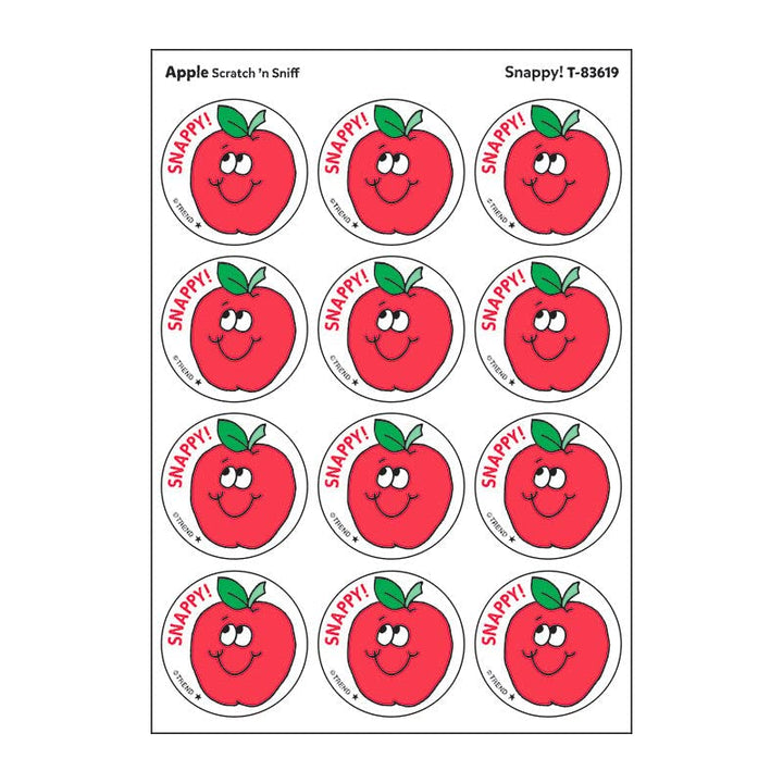 Snappy!/Apple Scent Retro Stinky Stickers by Trend; 24 Seals/Pack - Authentic 1980s Designs!