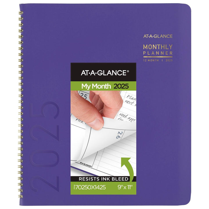 AT-A-GLANCE 2025 Planner, Monthly, 9” x 11”, Large, Contemporary, Purple (70250X1425) 2025 New Edition