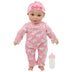 New Adventures Little Darlings: 14" Kiss N Tickles Baby Doll - Pink, White, Swan - Soft Body, Sounds, Light Up Cheek, Accessories, Toddler Kid Age 2+