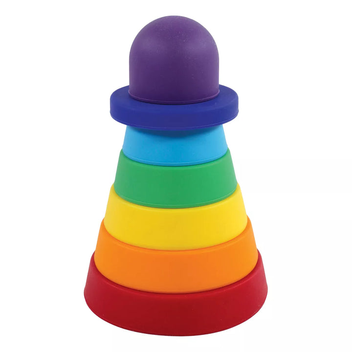 Hudson Baby Silicone Stacking Toy, Rainbow, One Size
