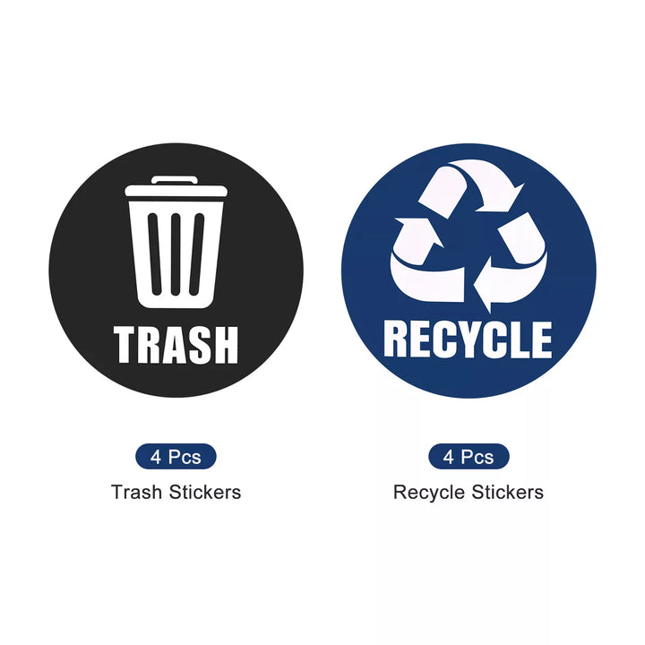 Unique Bargains Self-Adhesive Vinyl Recycle Sticker Trash Can Bin Labels 5 Inch 8 Pcs