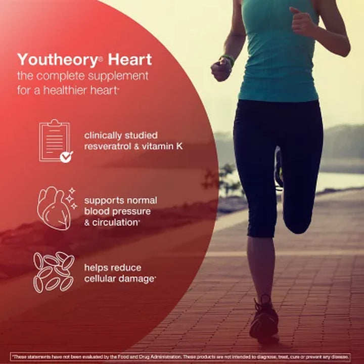 Youtheory Heart Capsules with Resveratrol, Vitamin K, & Beetroot, 150 Ct.