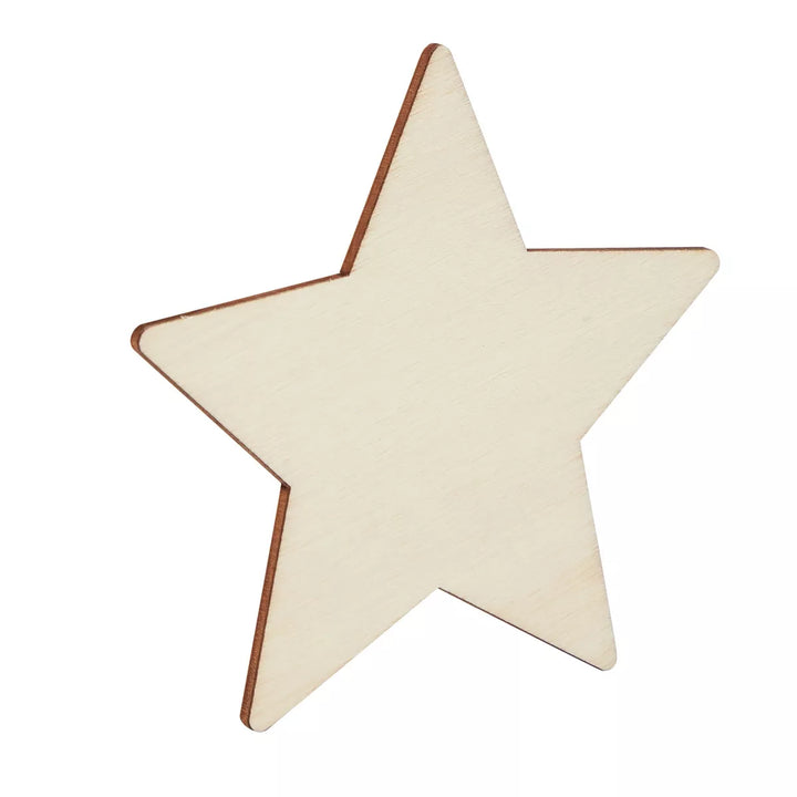 Juvale 24 Pack Wood Stars for Crafts, Unfinished Wooden Cutouts for DIY Projects, 3.8 Inches