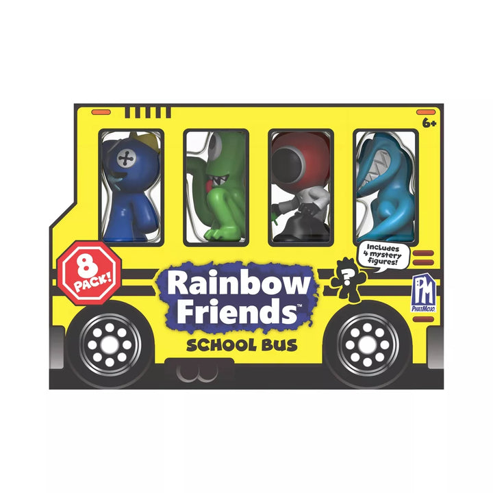 Rainbow Friends School Bus Mini Figure Set - 8Pk