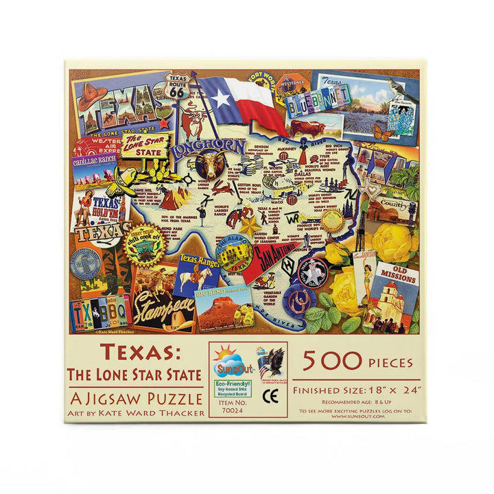 Sunsout Texas: the Lone Star State 500 Pc Jigsaw Puzzle 70024