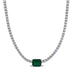 Lab Created Gemstone and White Sapphire Tennis Necklace in Sterling Silver