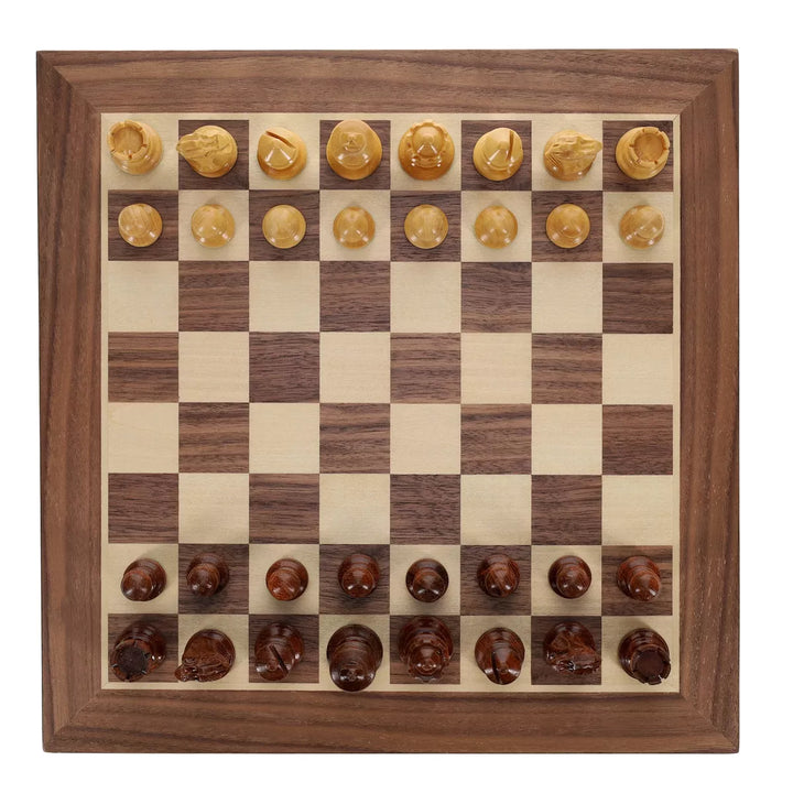 WE Games Weighted Wooden Staunton Chess Set, 11.5 In. Board, 2.5 In. King