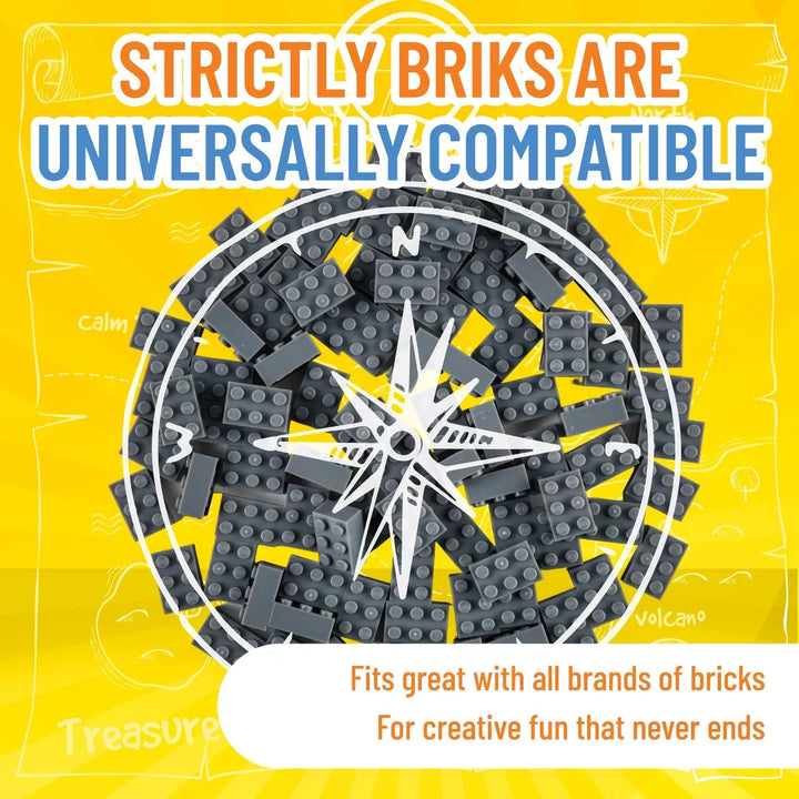 Strictly Briks Classic Bricks Starter Kit, Gray, 96 Pieces, 2X3 Inches