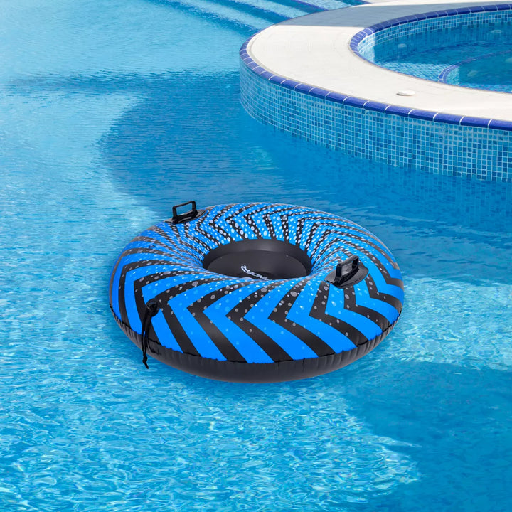 Pool Central Inflatable Ride-On Pool Float or Snow Tube - 37" - Blue and Black