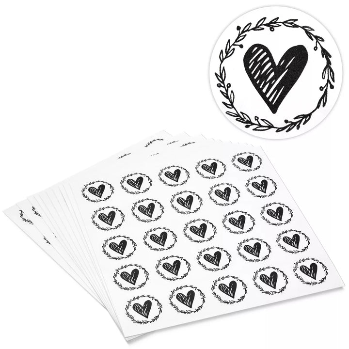 Paper Junkie 250 Count Heart Stickers for Greeting Cards, Clear Vinyl save the Date Labels, 1.25 In