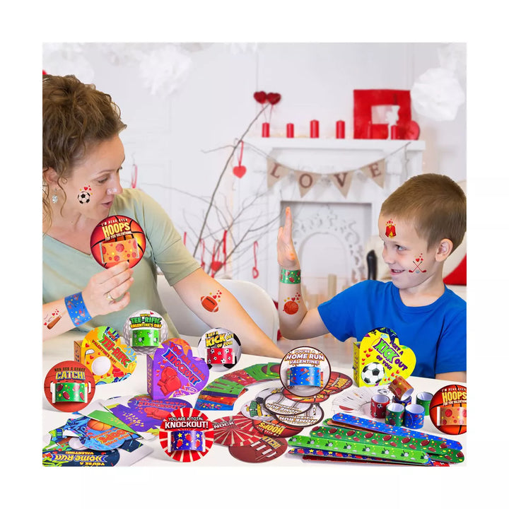Fun Little Toys Valentine'S Day Sports Themed Slap Bracelate Sticker Set