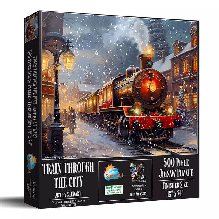 Sunsout Train through the City 500 Pc Jigsaw Puzzle 61836