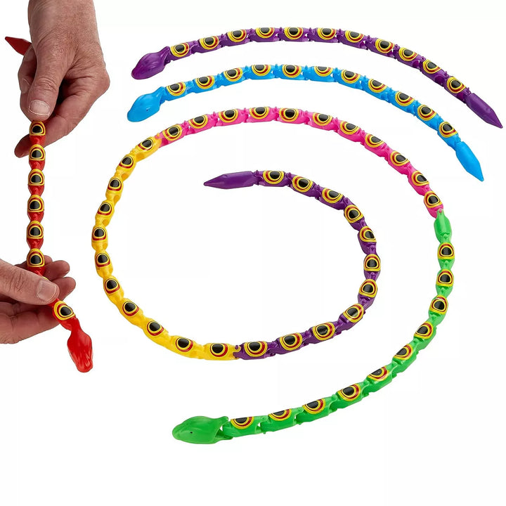 Kicko 15'' Wacky Wiggly Jointed Snakes - Multicolored - 12 Pack