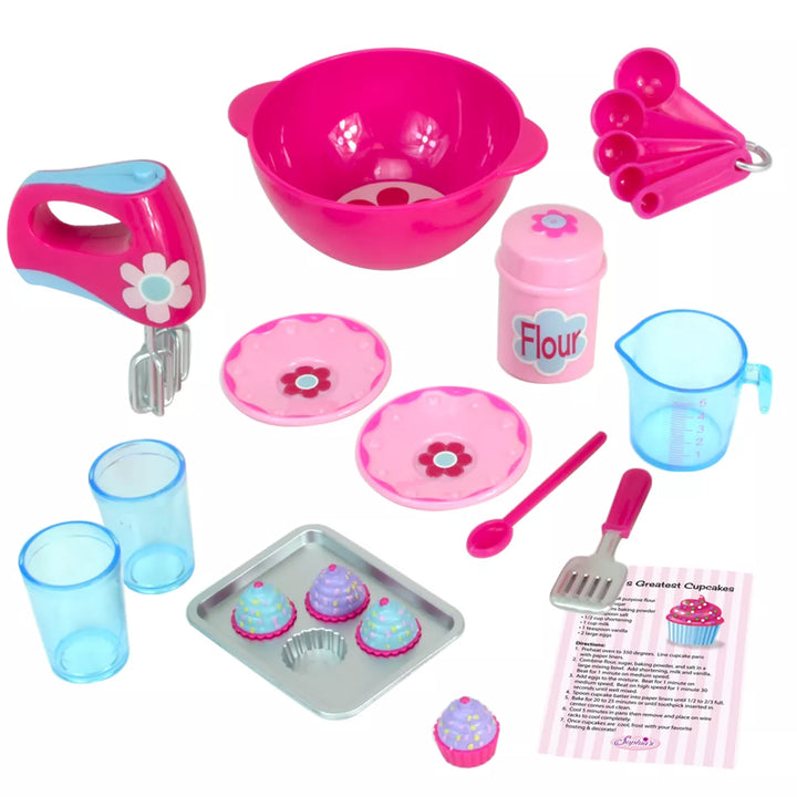 Sophia’S Baking Accessories and Apron Set for 18" Dolls, Pink